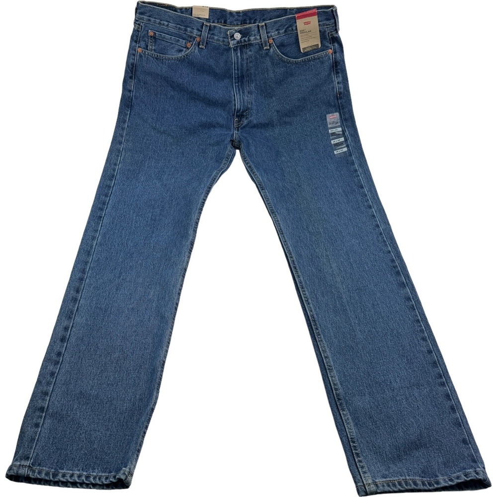 NWT Levi's Blue 505 Regular 5 Pocket Straight Leg Cotton Jeans Mens Size 38X34‎